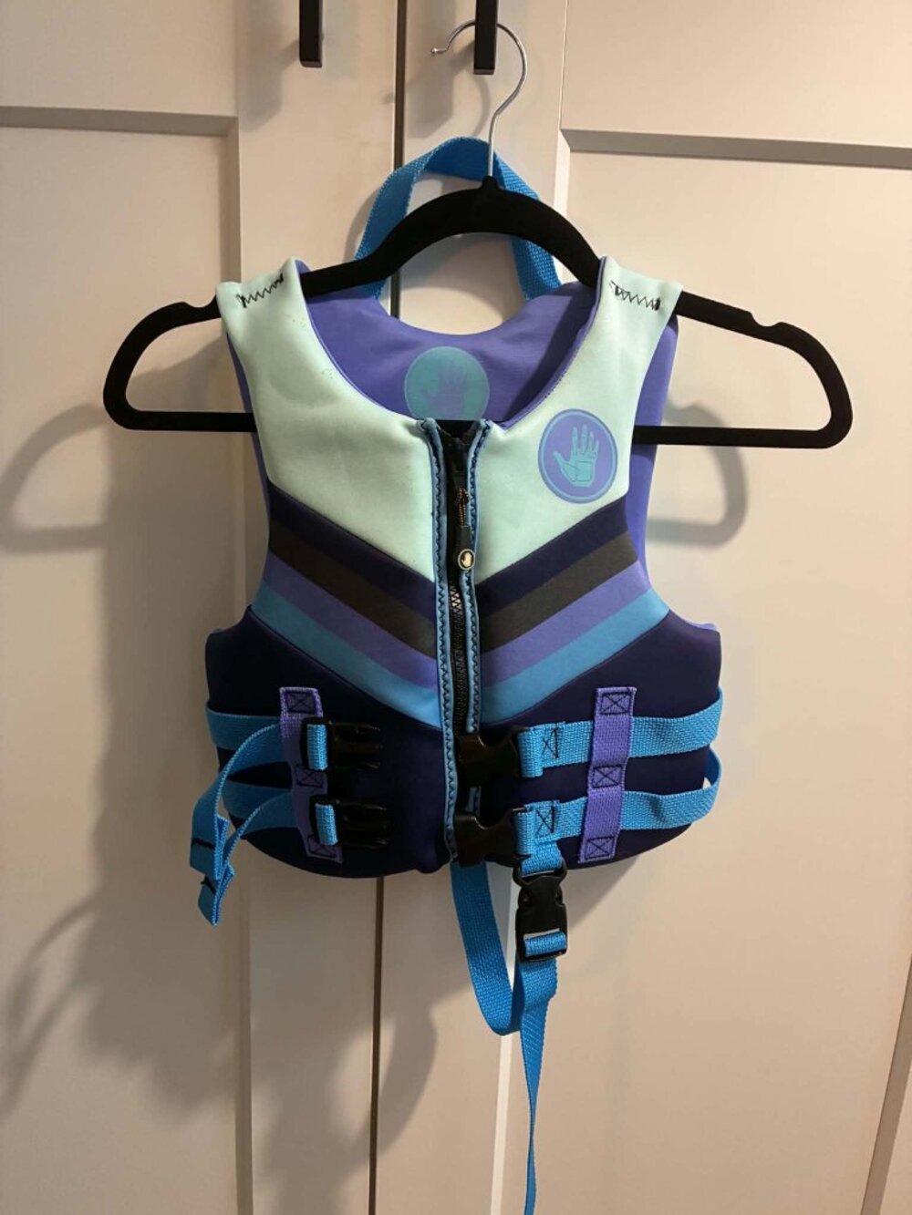 Body Glove Child Life Jacket - Blue, Purple, and Mint Green